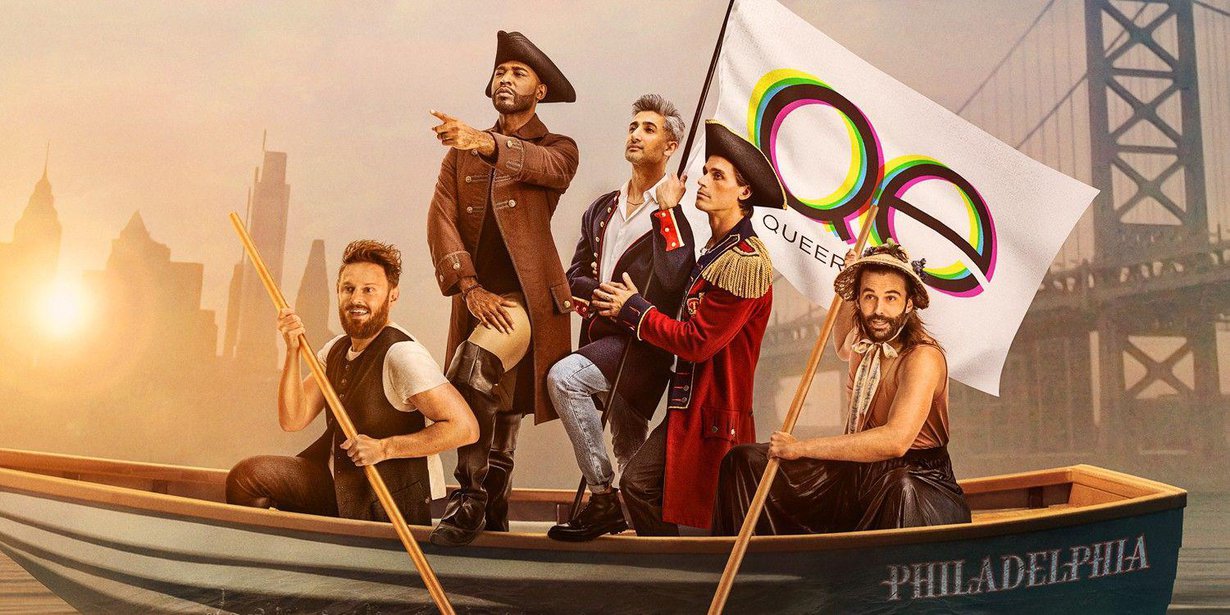 Queer Eye -sarjan tähdet. Vasemmalta Bobby, Karamo, Tan, Antoni ja Jonathan.