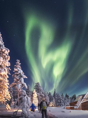 Snowman World Glass Resortin lasikotia. 